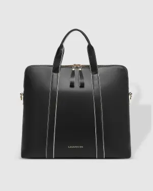 Black Contrast Trim Laptop Bag