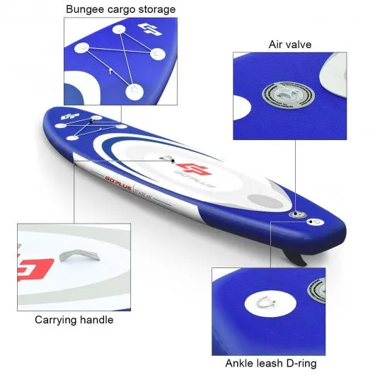 11' Adjustable Inflatable Stand up Paddle SUP Surfboard with Bag