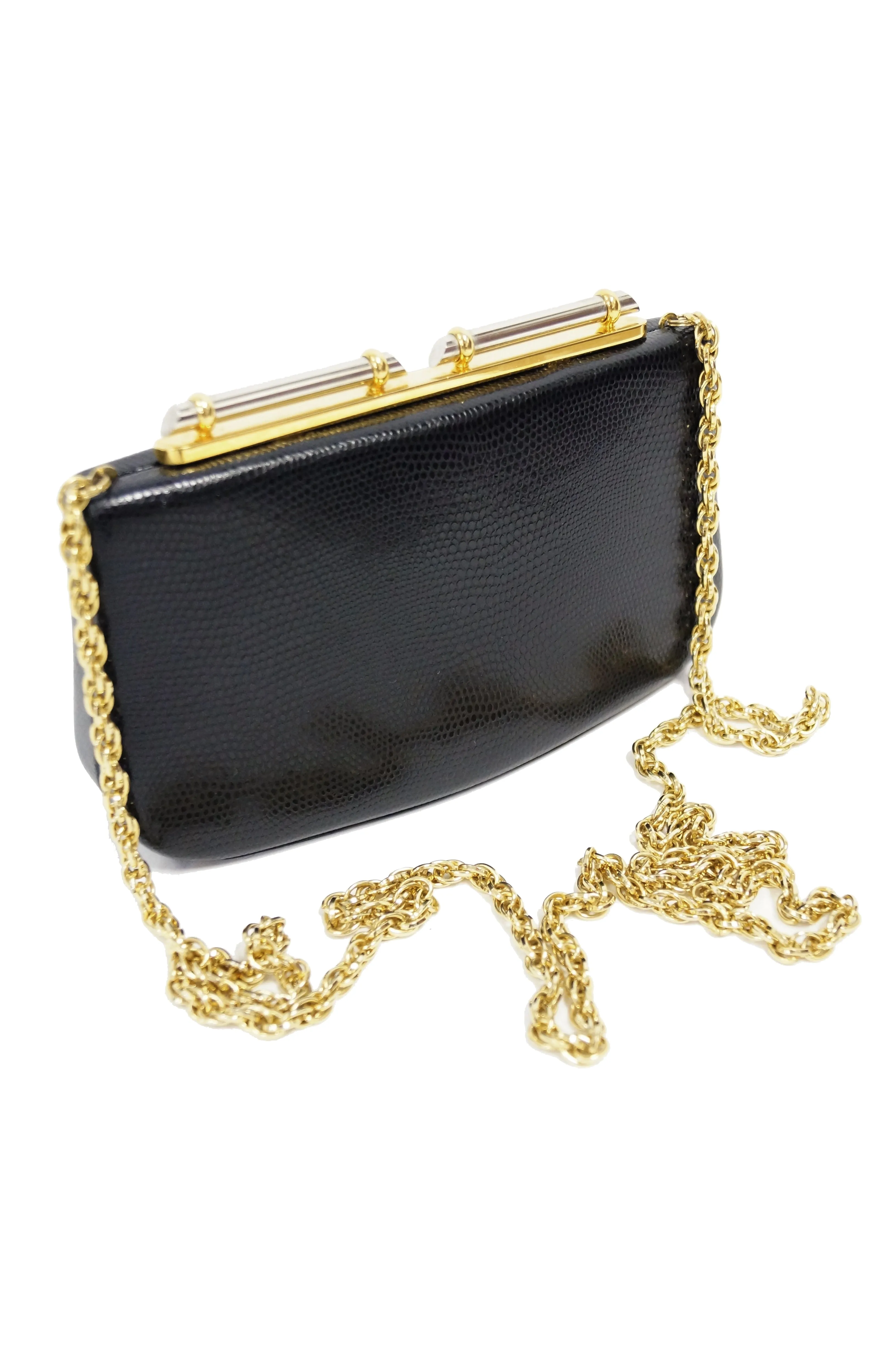 1980s Rodo Embossed Leather Crossbody Clutch