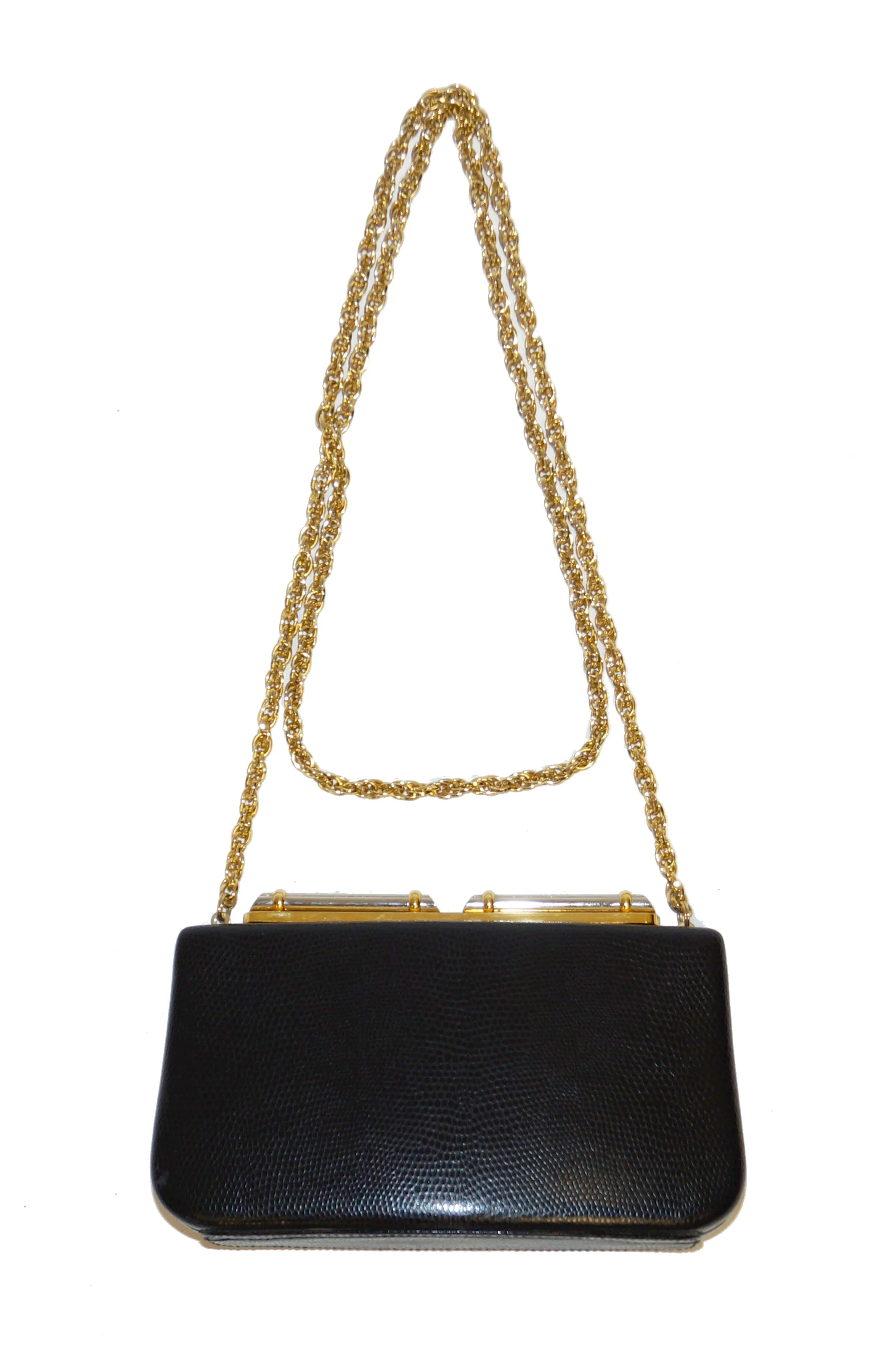 1980s Rodo Embossed Leather Crossbody Clutch