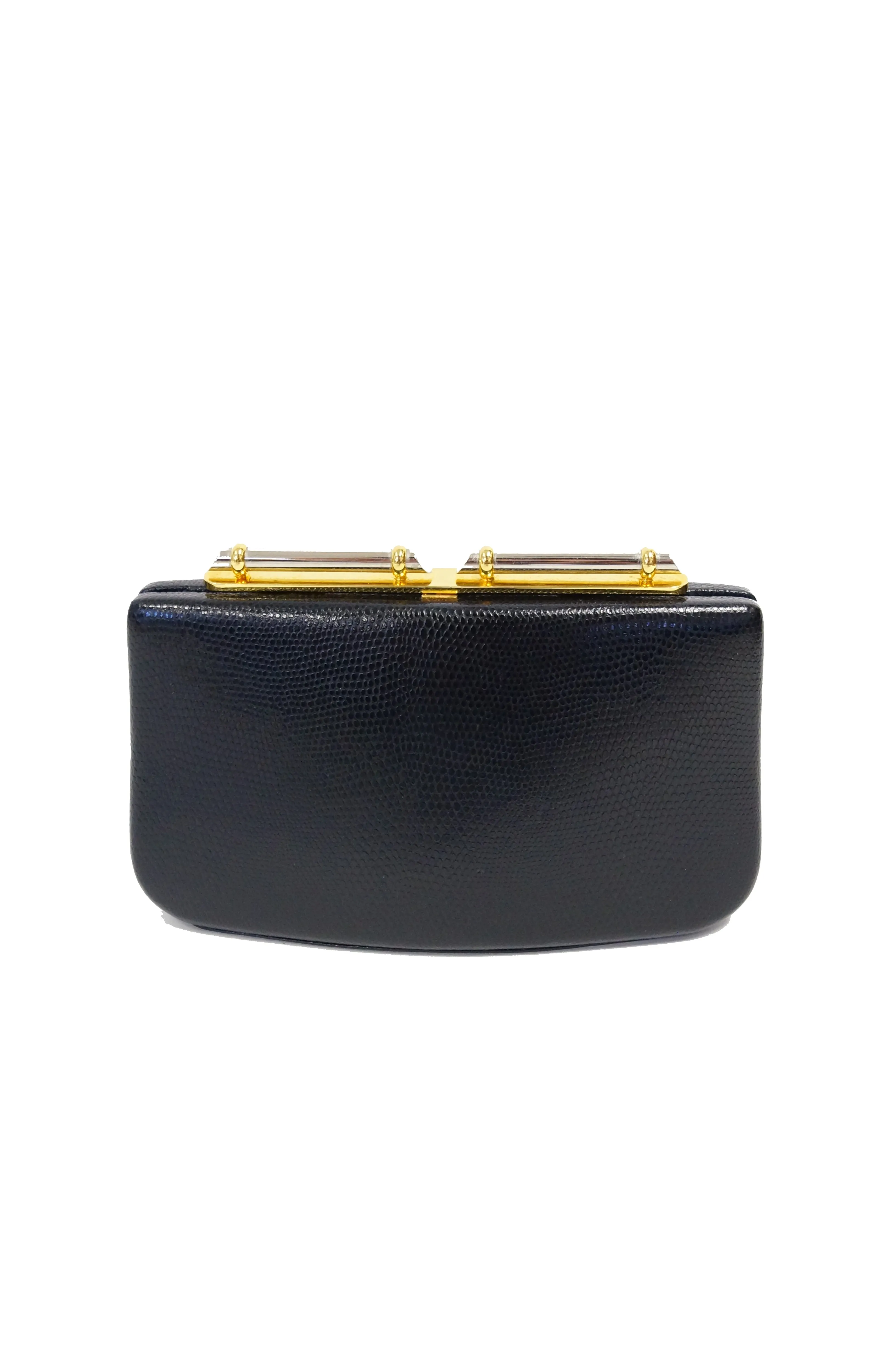 1980s Rodo Embossed Leather Crossbody Clutch