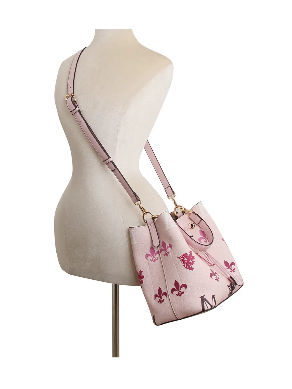 2 in 1 medium monogram bucket bag with matching purse