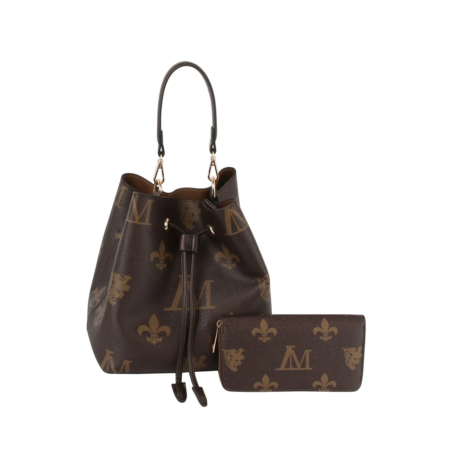 2 in 1 medium monogram bucket bag with matching purse