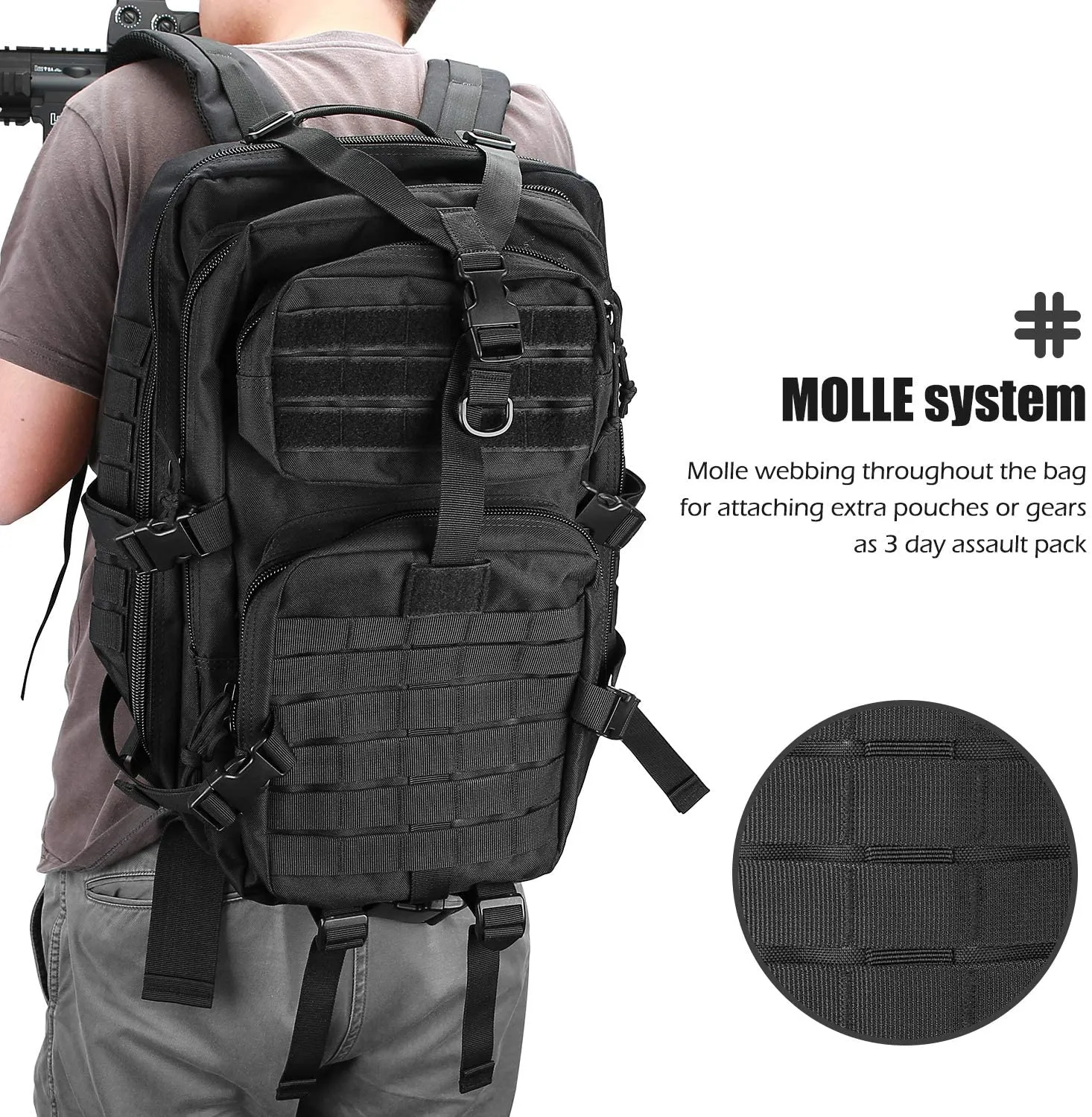 42L Large Capacity Military Tactical Backpack | ProCase