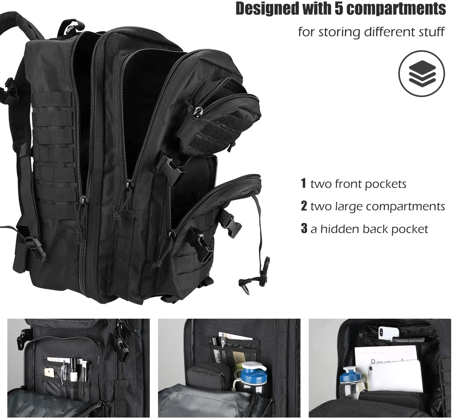 42L Large Capacity Military Tactical Backpack | ProCase