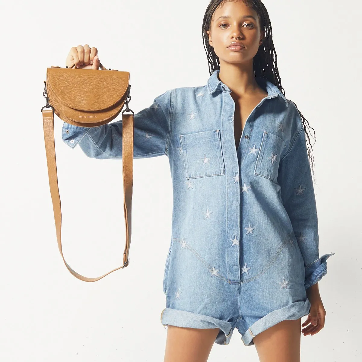 All Nighter Leather Crossbody Bag in Tan