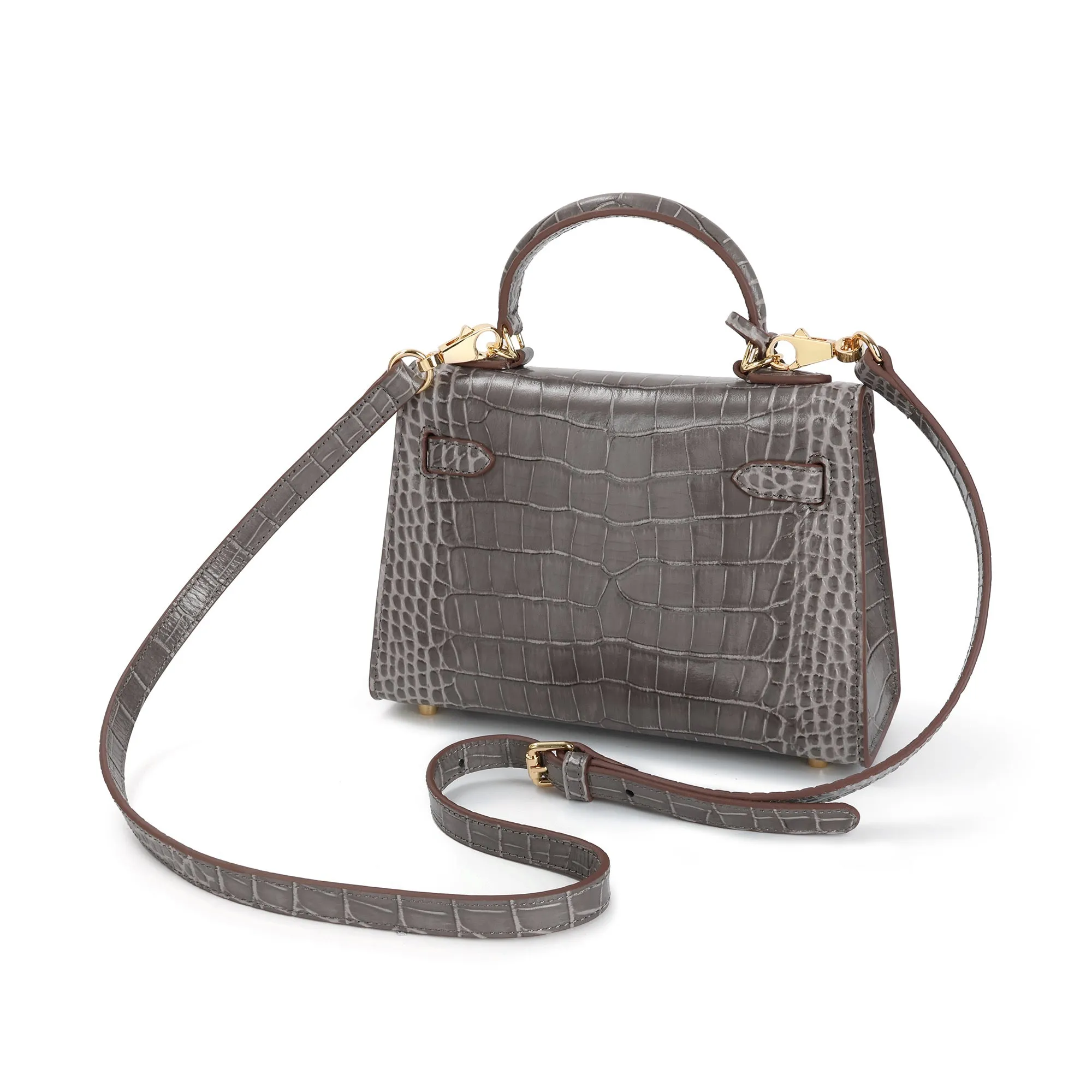 Alligator Embossed Leather Crossbody/Shoulder Bag