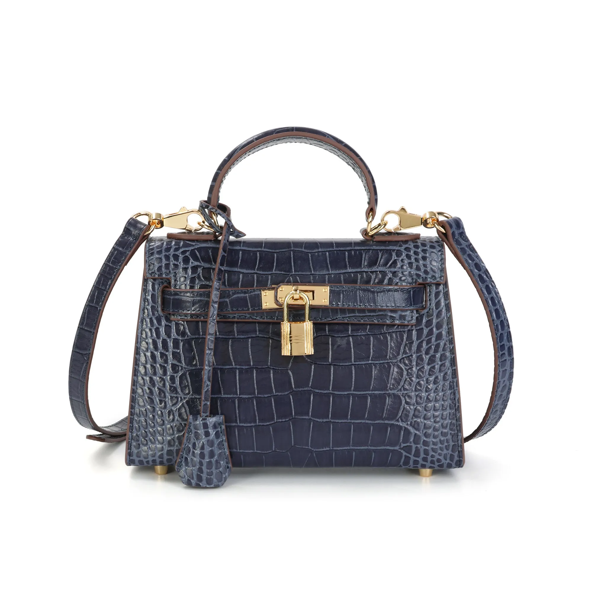 Alligator Embossed Leather Crossbody/Shoulder Bag