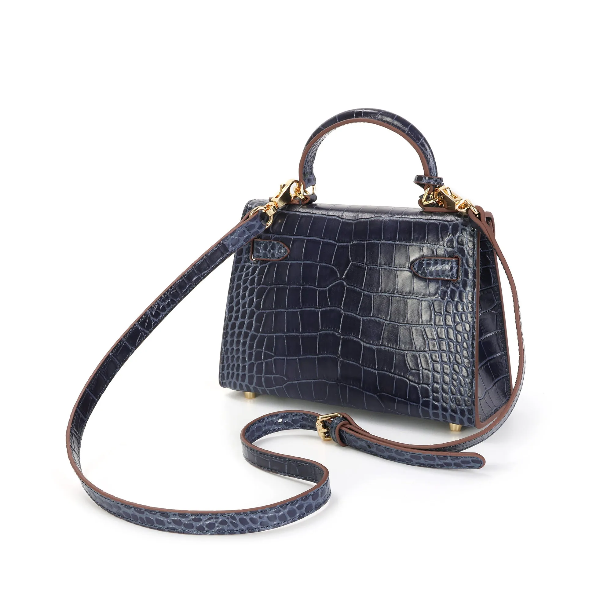 Alligator Embossed Leather Crossbody/Shoulder Bag