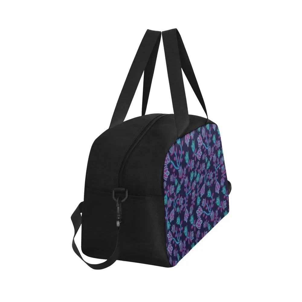 Beaded Blue Nouveau Fitness Handbag