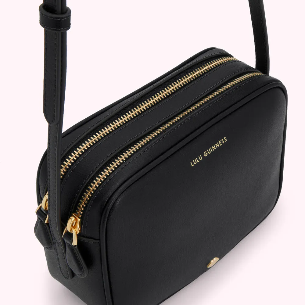 BLACK LEATHER COLE CROSSBODY BAG