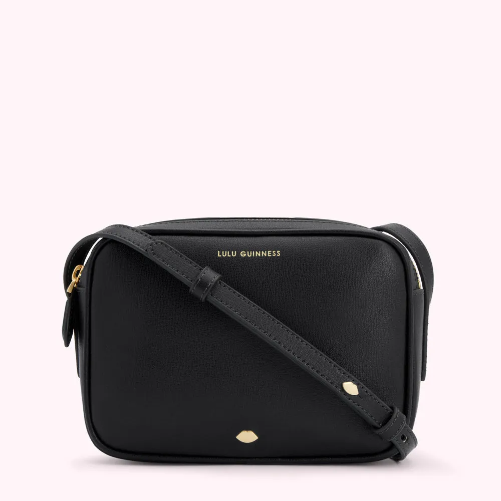 BLACK LEATHER COLE CROSSBODY BAG