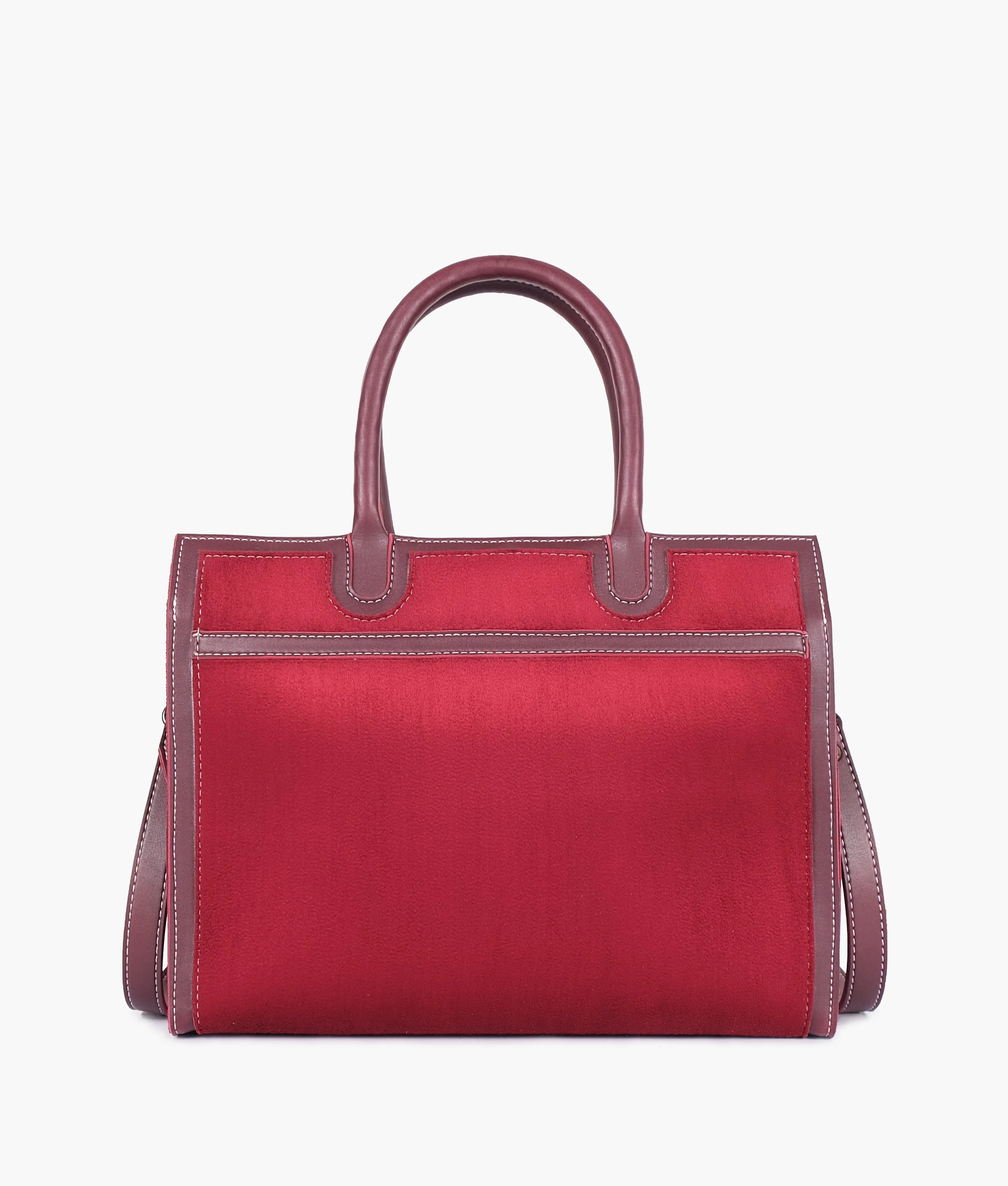 Burgundy suede vintage handbag