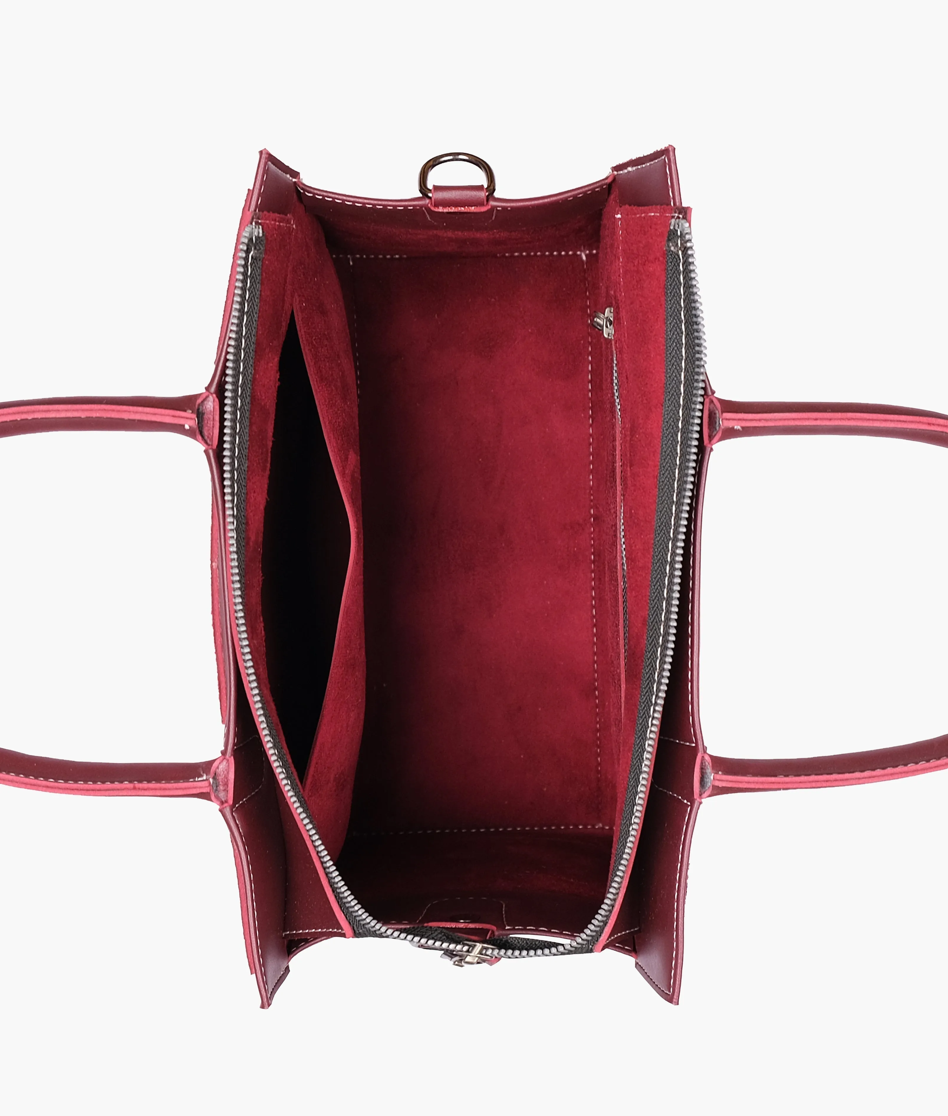 Burgundy suede vintage handbag