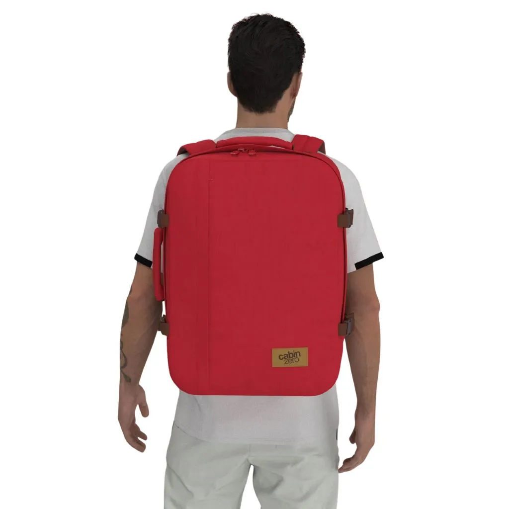 CabinZero Classic 44L Lightweight Carry On Backpack - London Red