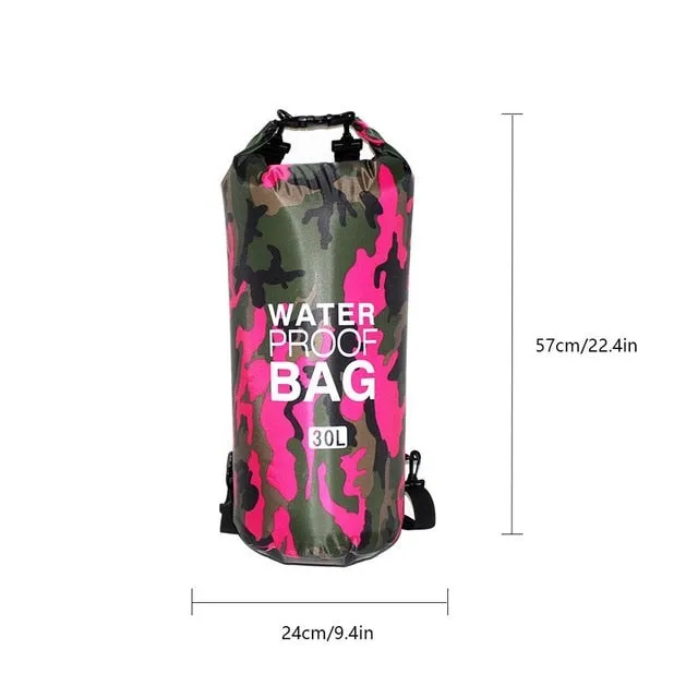 Camouflage Waterproof Dry Bag - various sizes & colors