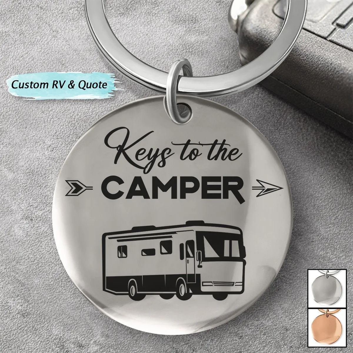 Camping Lovers - Keys To The Camper - Personalized Stainless Keychain