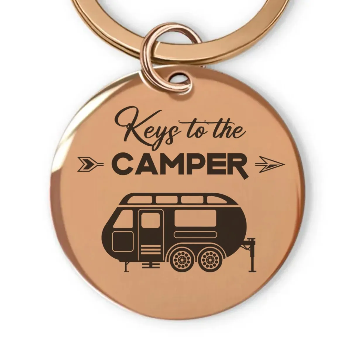 Camping Lovers - Keys To The Camper - Personalized Stainless Keychain