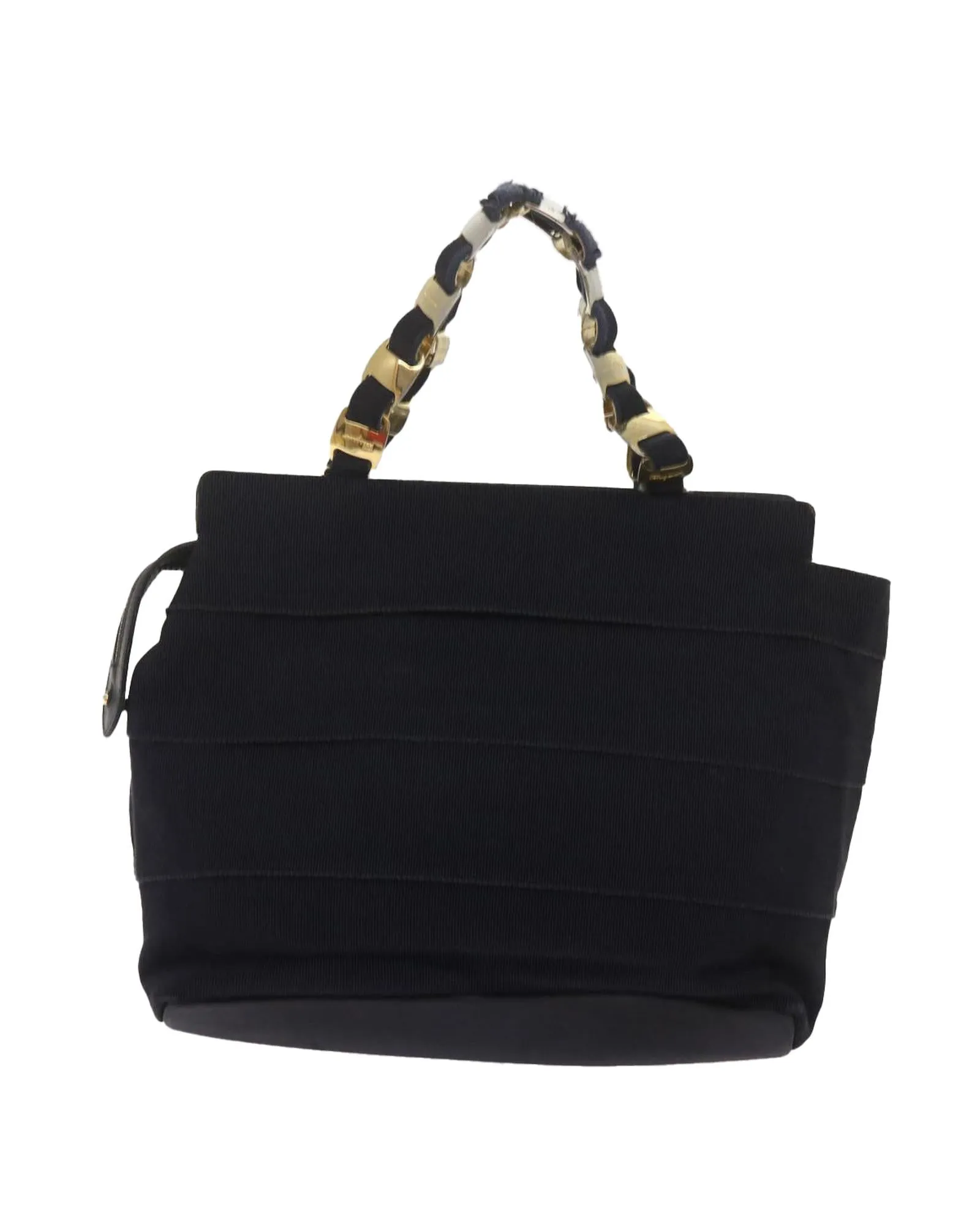 Canvas Black Hand Bag by Salvatore Ferragamo