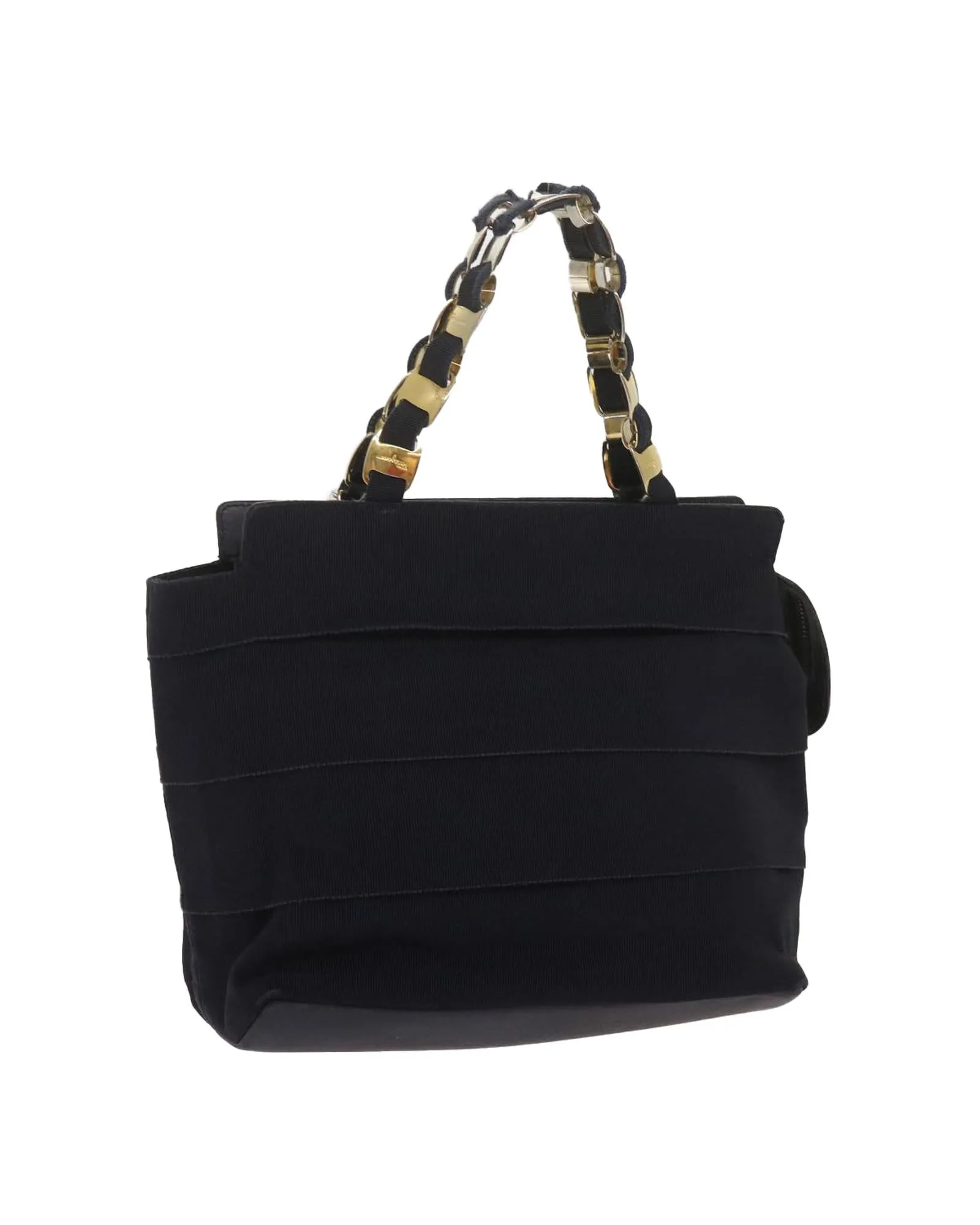 Canvas Black Hand Bag by Salvatore Ferragamo