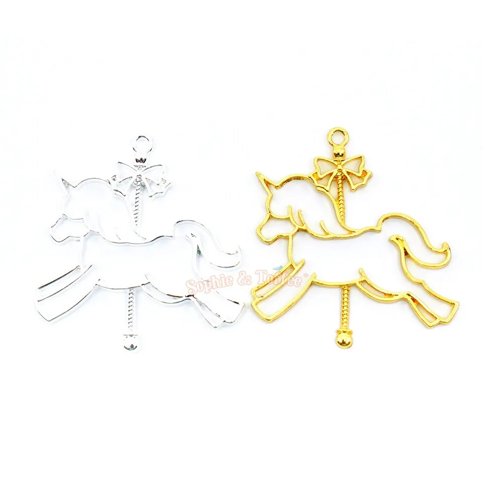 Carousel Unicorn Open Bezel Open Bezel Charm (4 pieces)