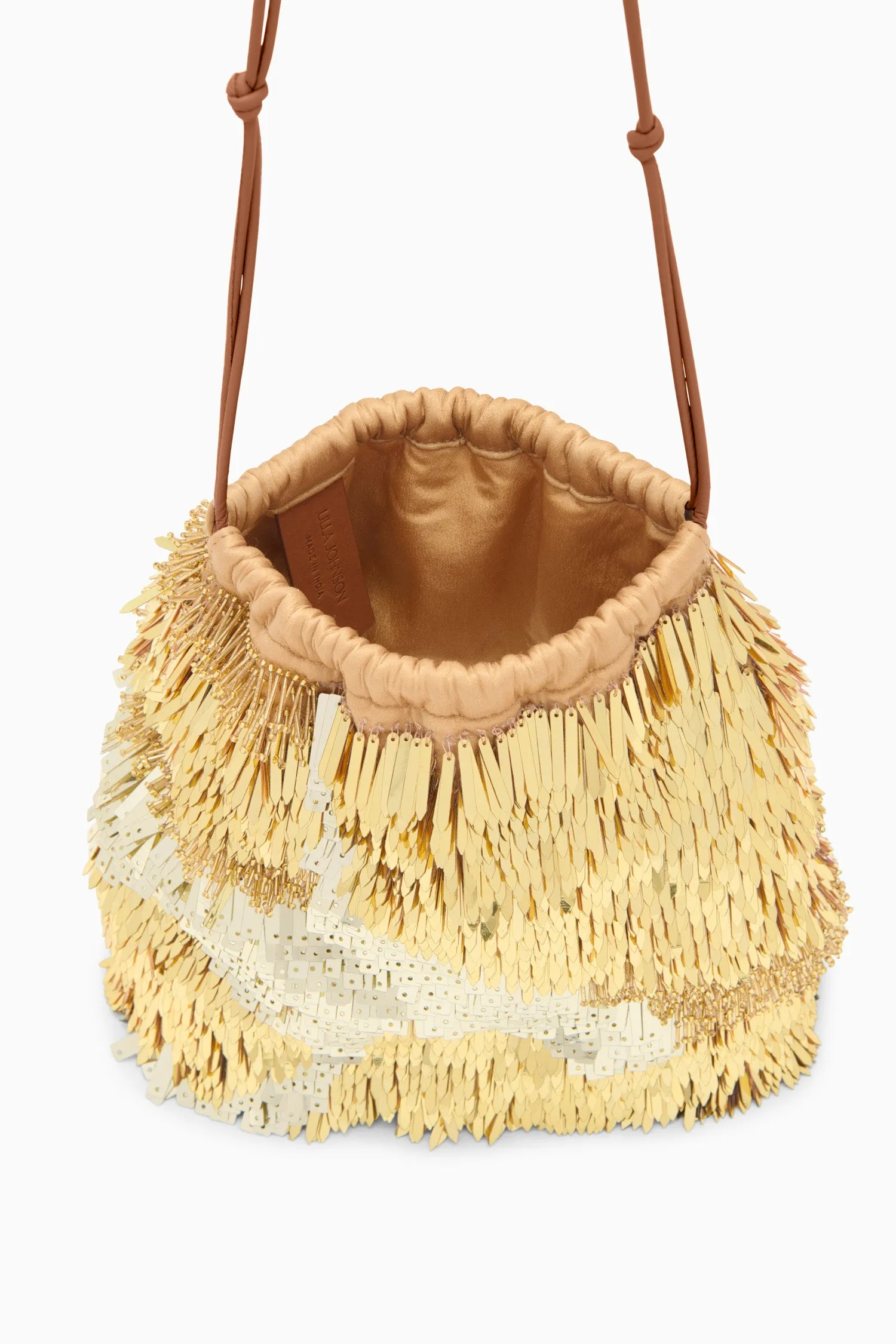 Celeste Paillette Drawstring Bag - Gilt