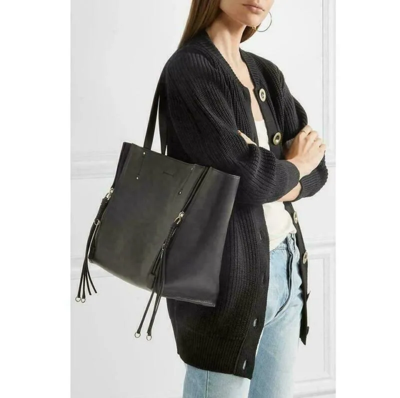 Chloé Milo Medium Suede Black Leather Tote