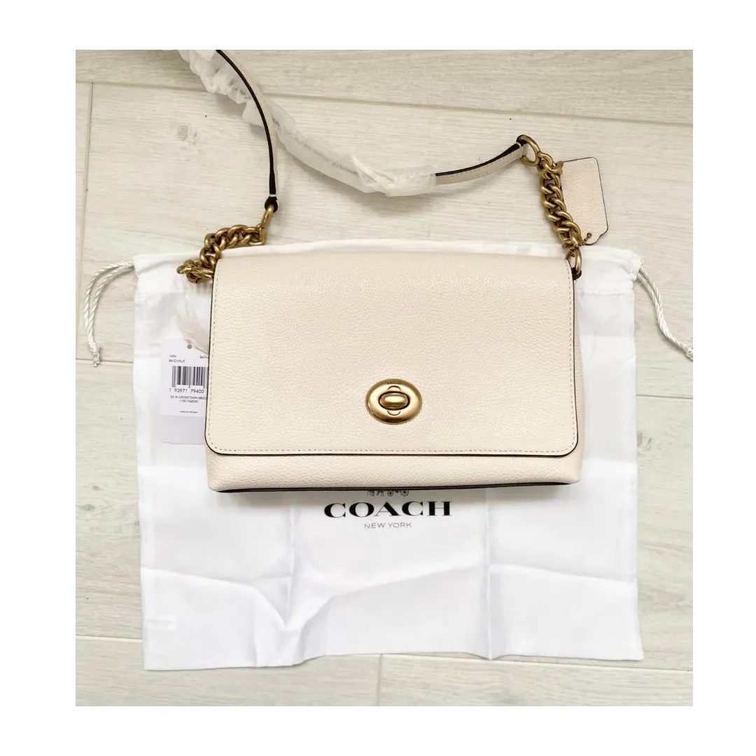 COACH Crosstown Leather Crossbody Bag Cream