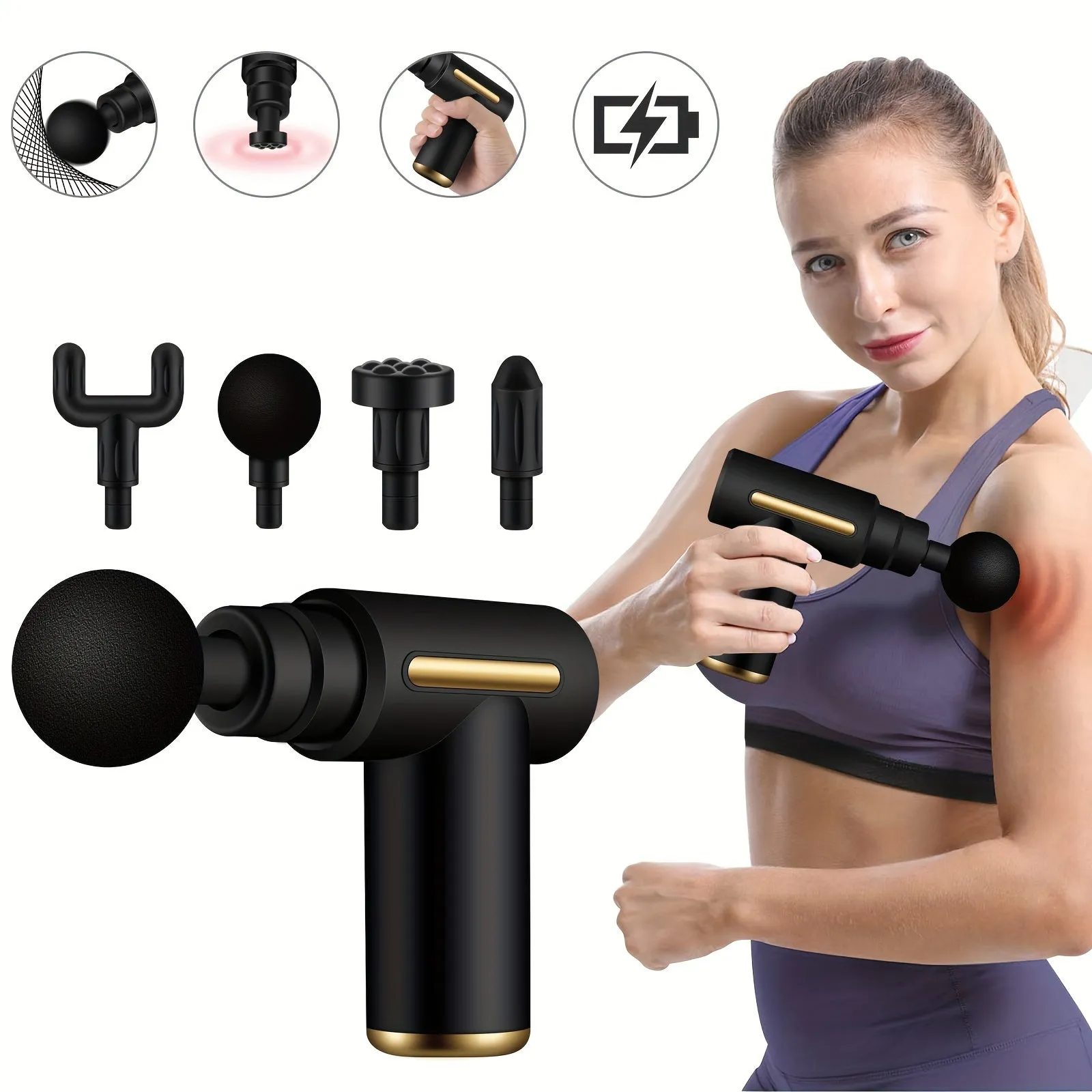 Compact Deep Tissue Handheld Massage Gun for Women – Stylish & Portable Muscle Relief