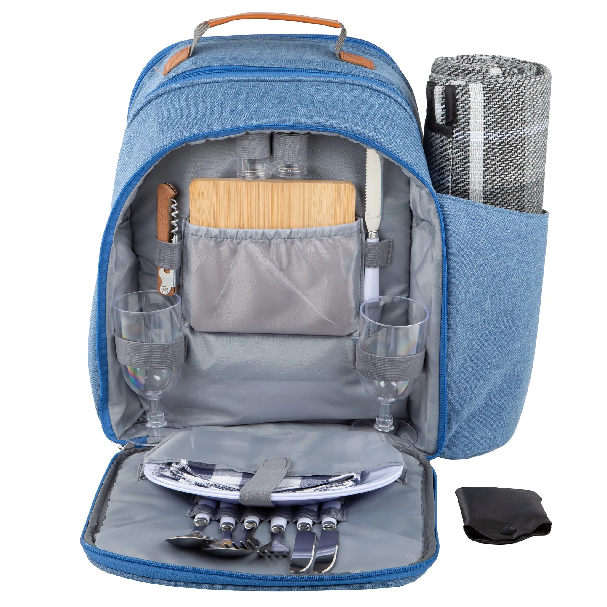 Contemporary Picnic Backpack 2 Person with Picnic Blanket