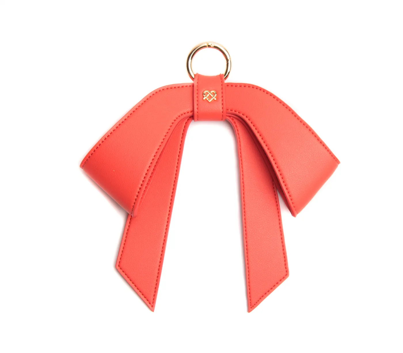 Cottontail Bow - Coral Leather Bag Charm