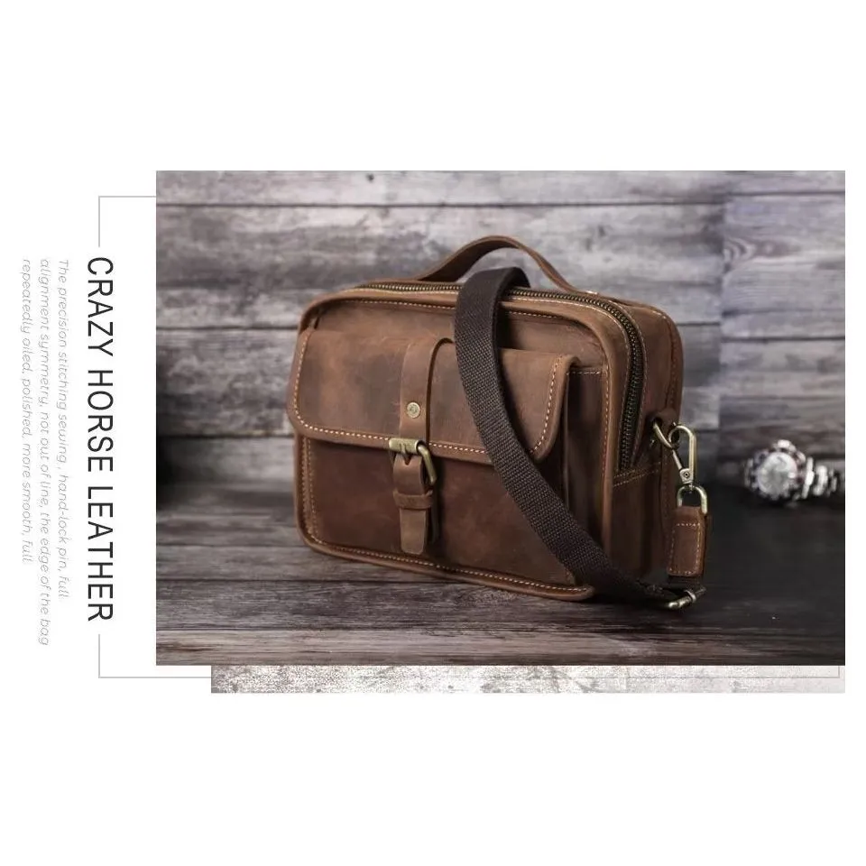 CowLuxe Elegant Leather Men's Compact Handbag