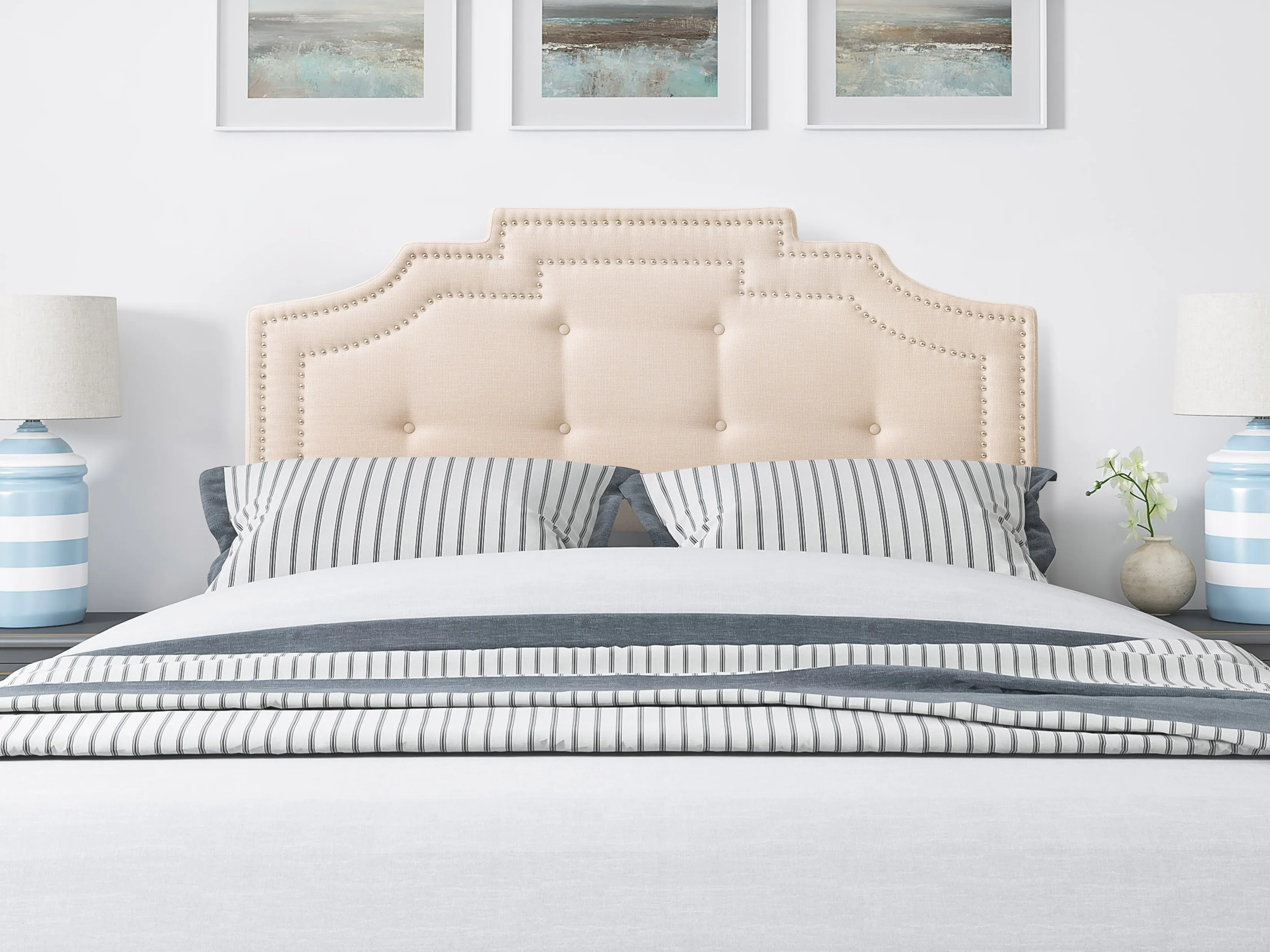 Cream Full/Double Padded Headboard