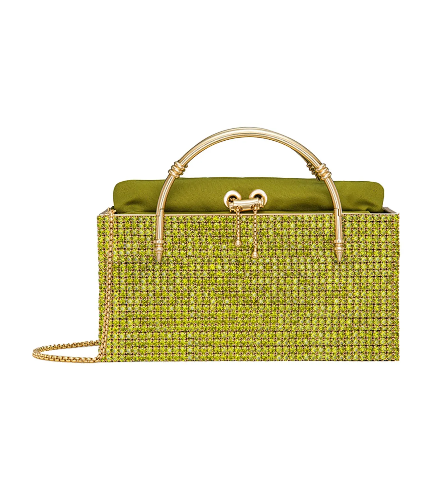 Cupchain Crystal Bag Olive-Gold