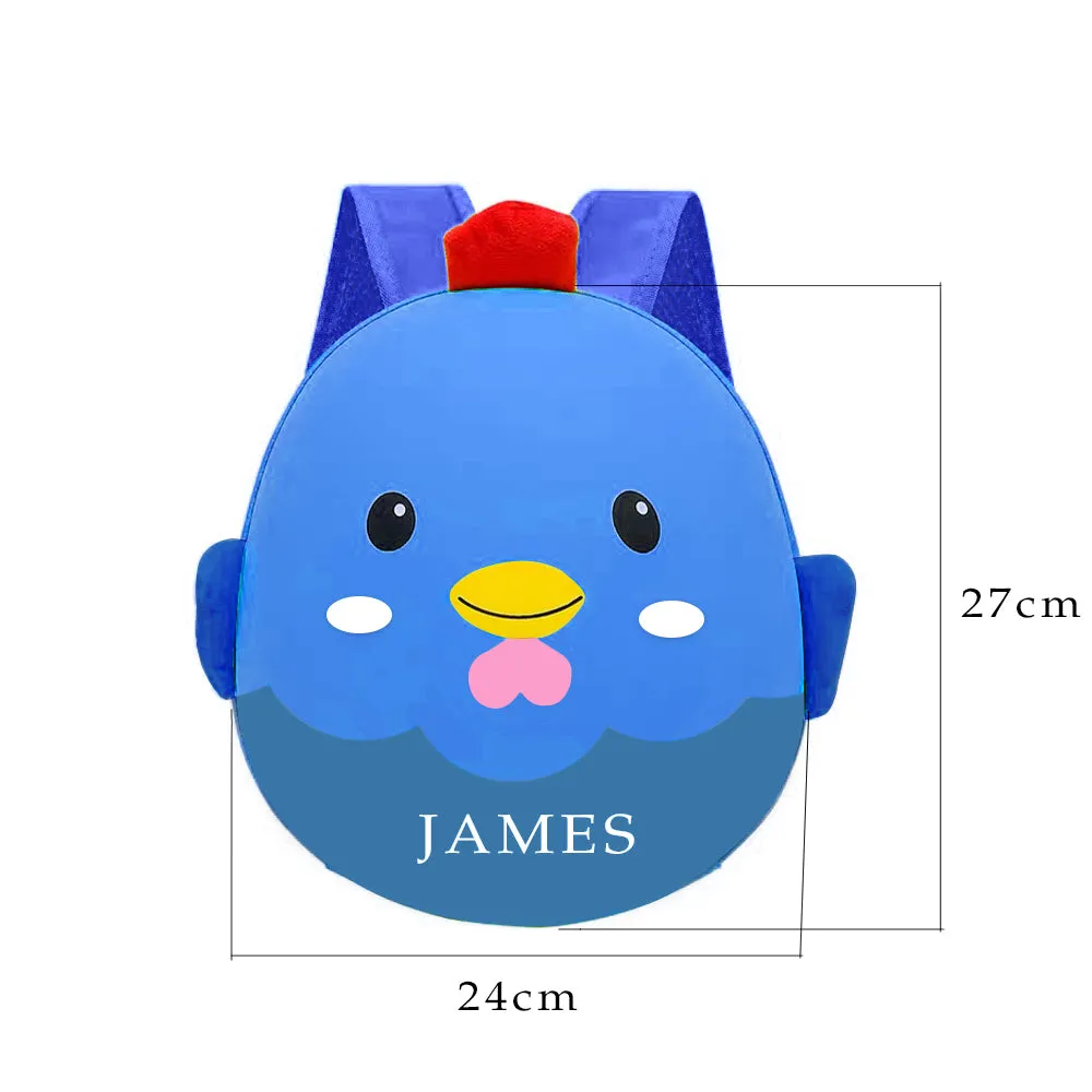 Custom Cartoon Backpack Toddler Backpack Chicken Shape Bag For Kids Engraved