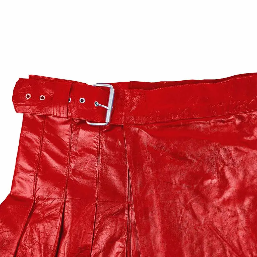 Customized Leather Utility Kilt Classic Red