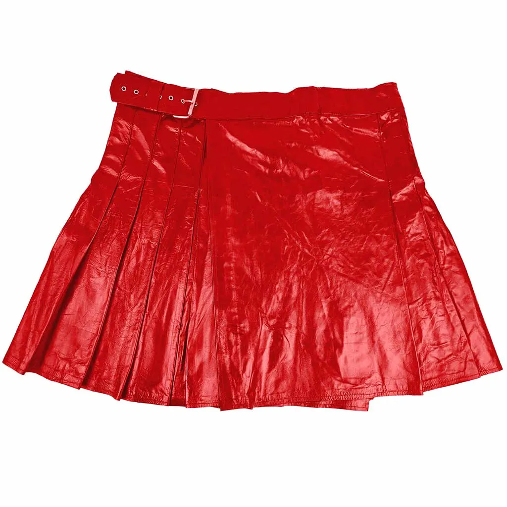 Customized Leather Utility Kilt Classic Red