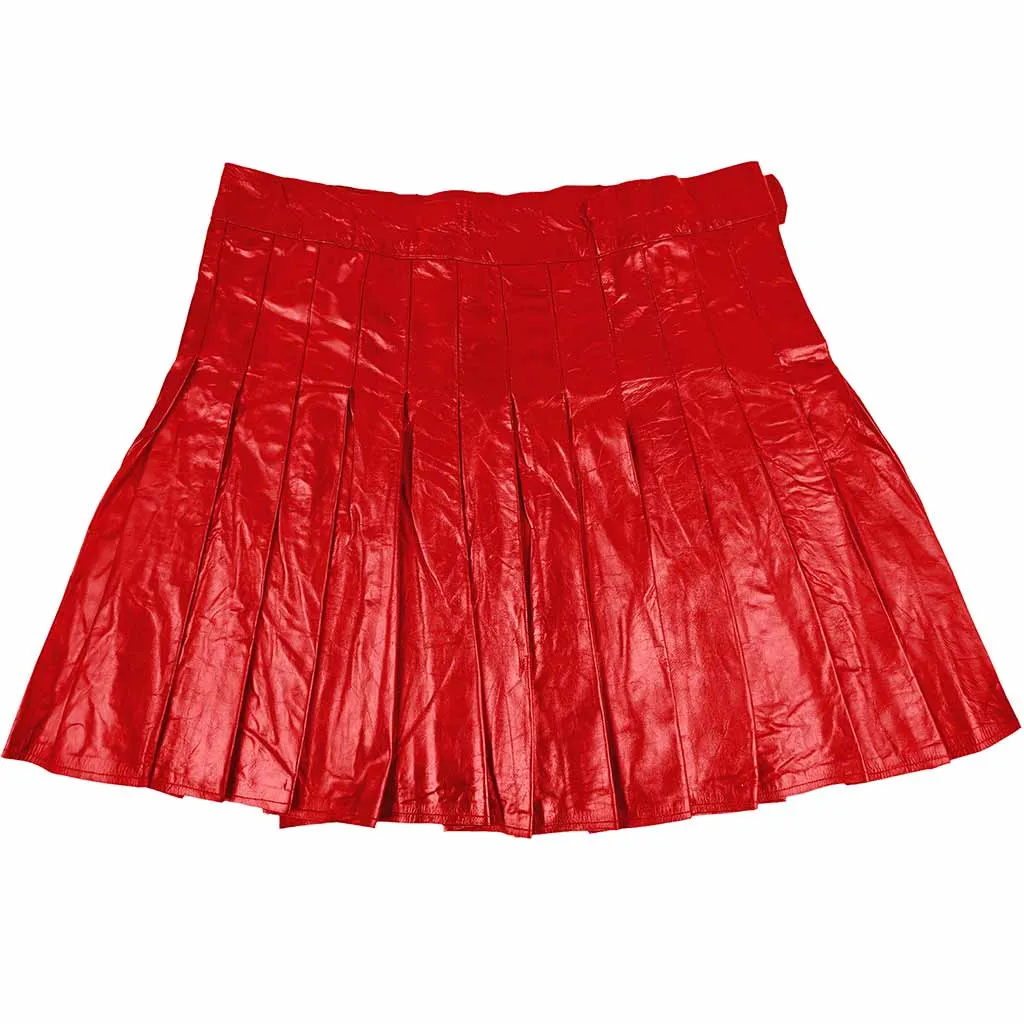 Customized Leather Utility Kilt Classic Red