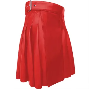 Customized Leather Utility Kilt Classic Red