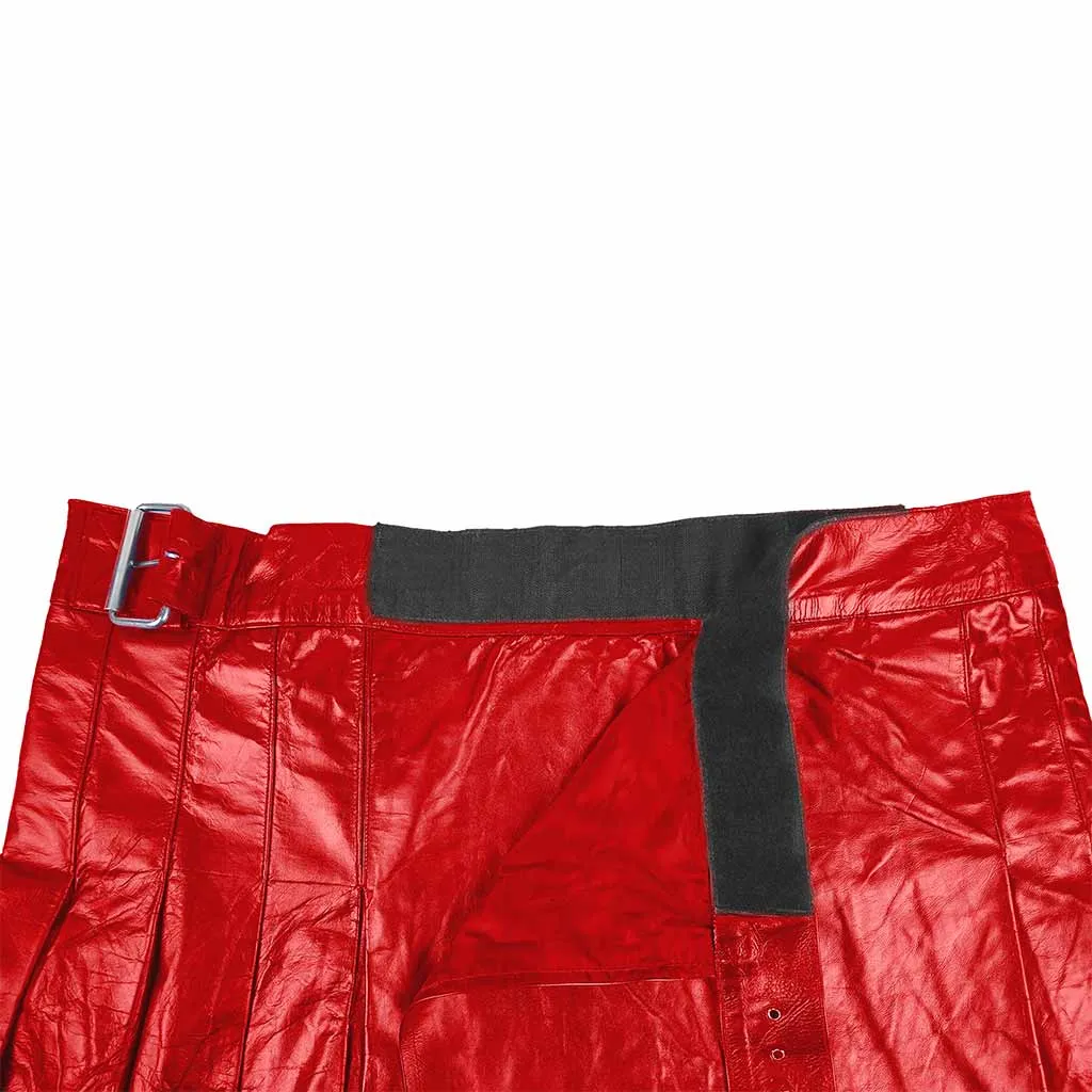 Customized Leather Utility Kilt Classic Red