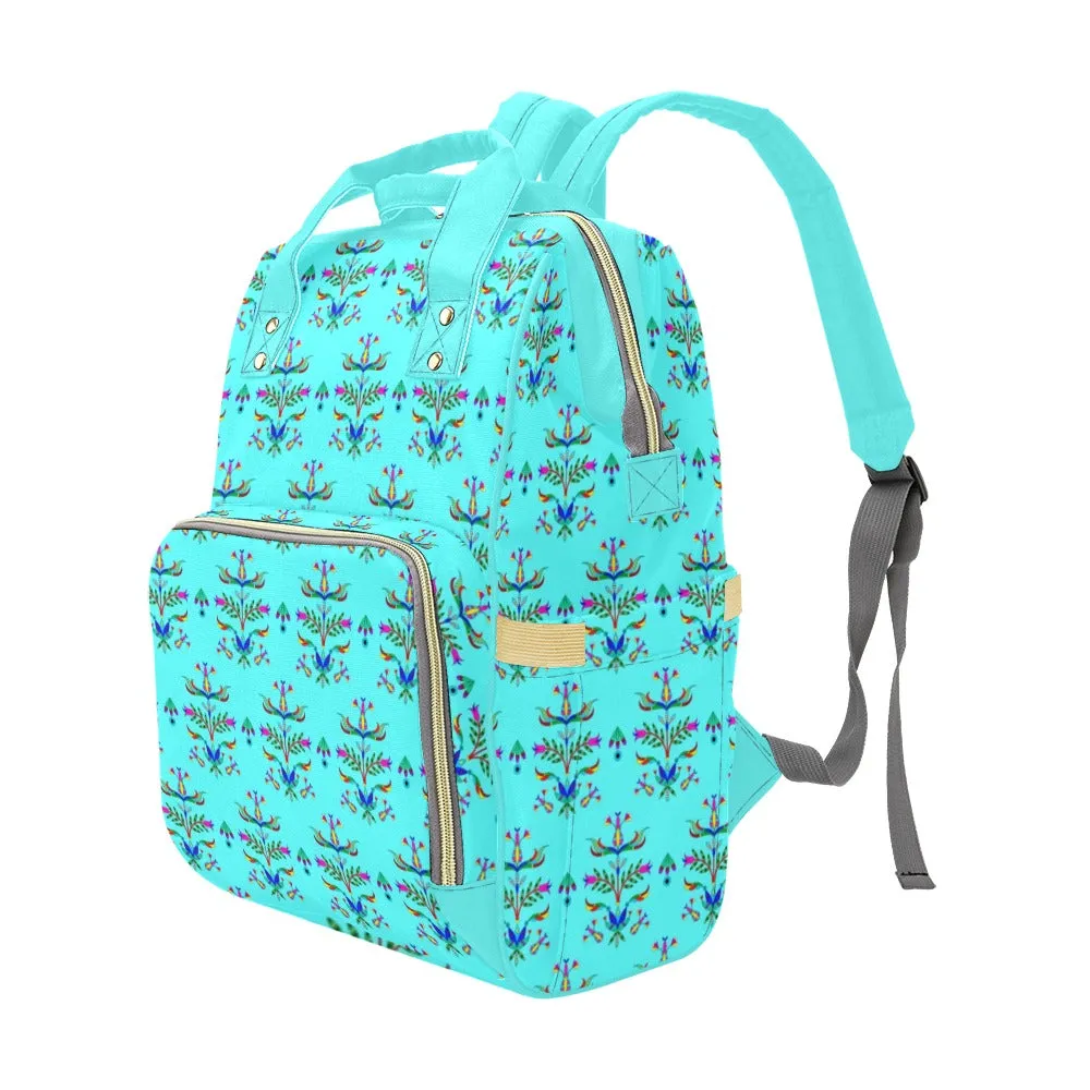 Dakota Damask Turquoise Multi-Function Diaper Backpack/Diaper Bag