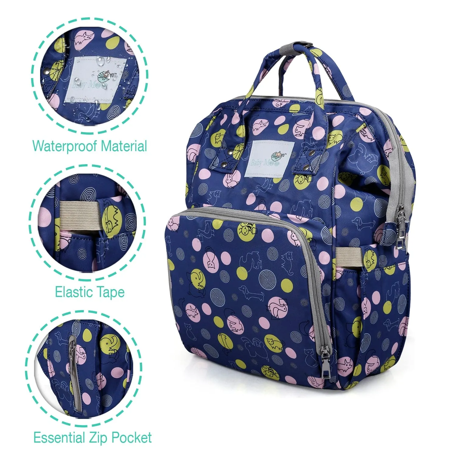 Diaper Bag 
Maternity Backpack Animal Printed
 Blue