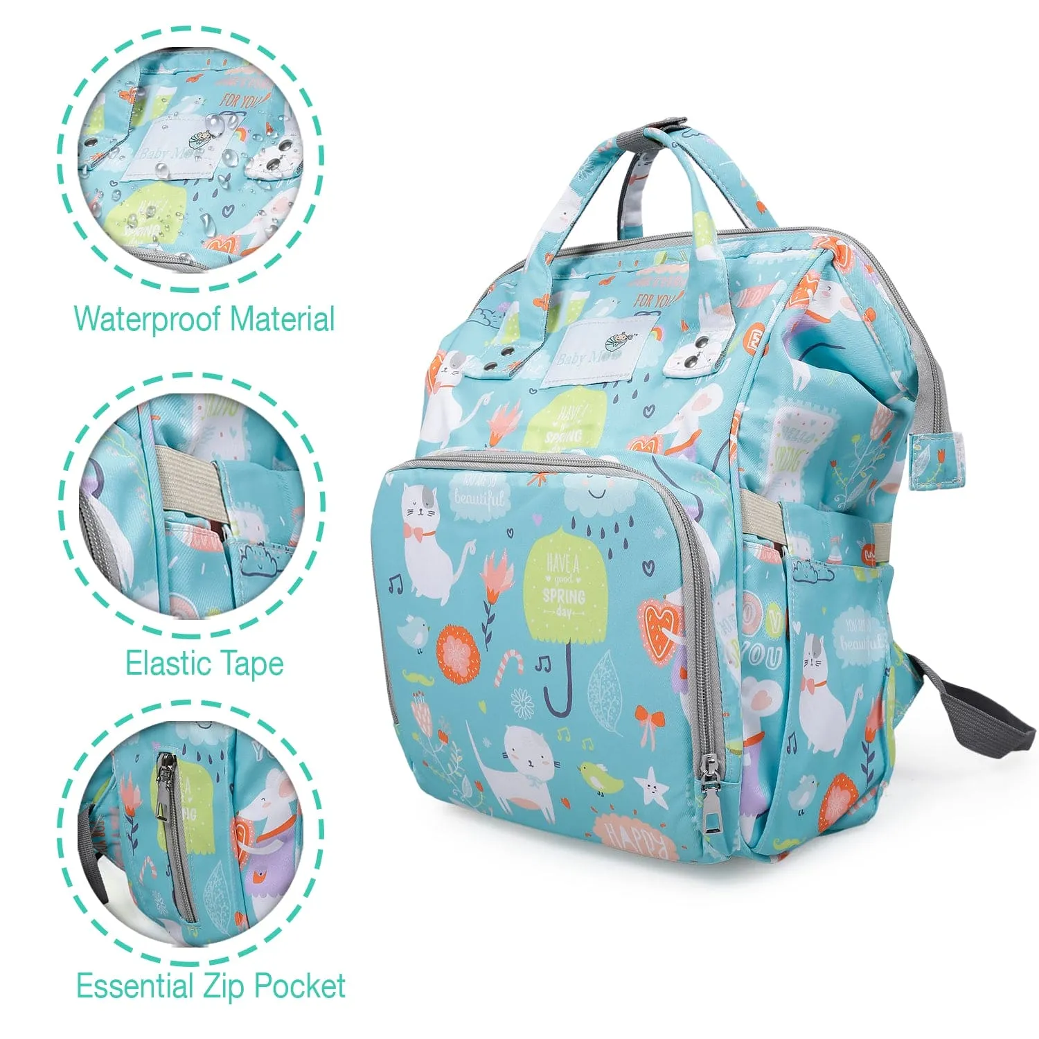 Diaper Bag 
Maternity Backpack Spring In The Garden Blue