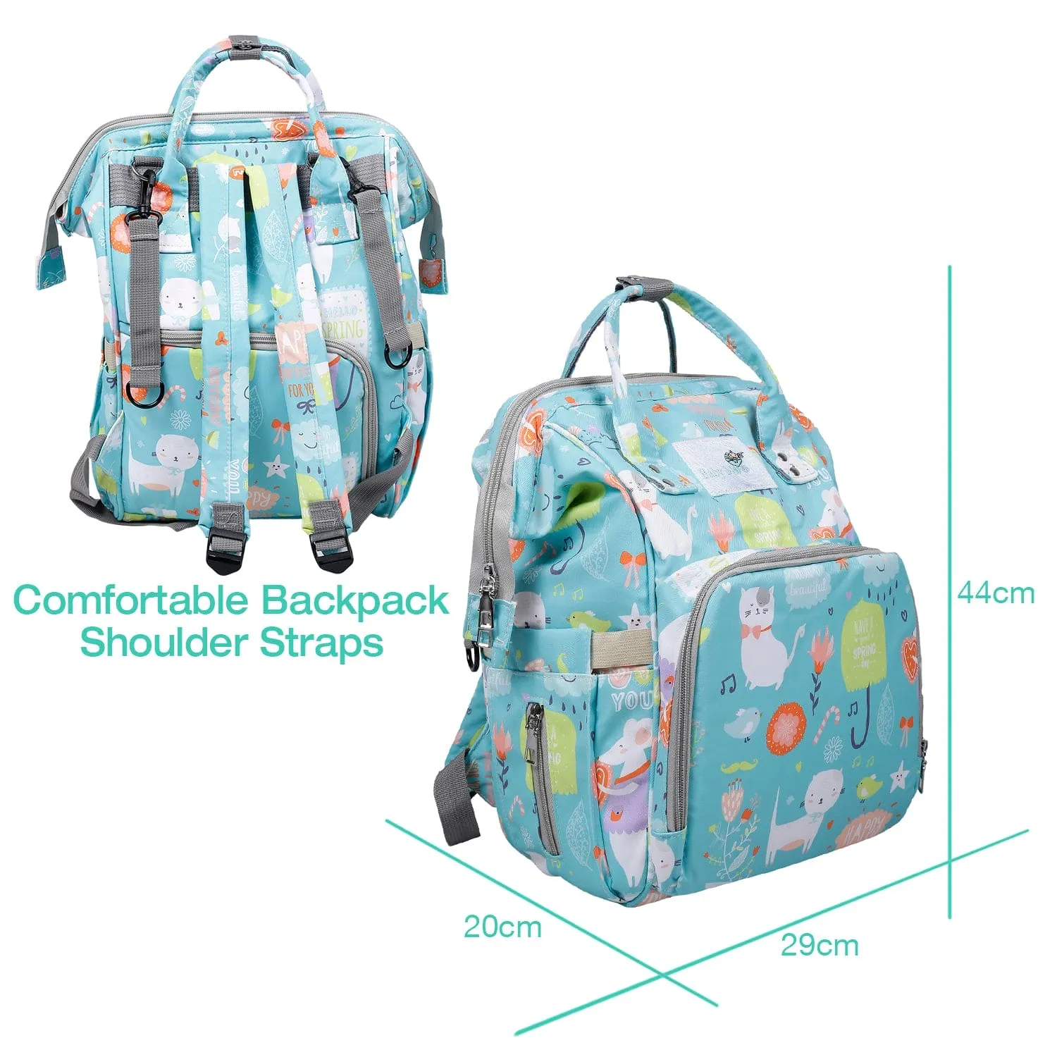 Diaper Bag 
Maternity Backpack Spring In The Garden Blue