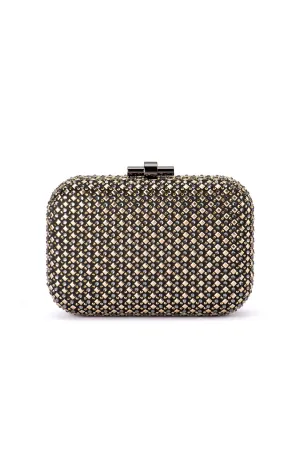 Ellen Black Metallic Clutch