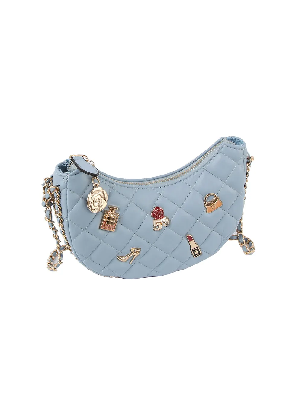 Embellished Quilted Crossbody Bag