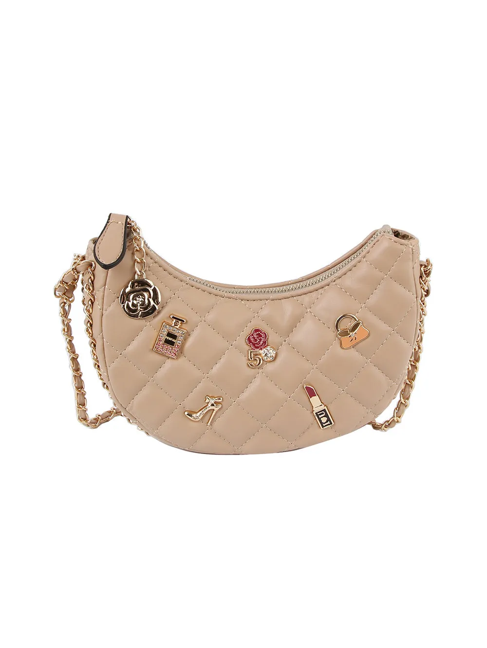 Embellished Quilted Crossbody Bag