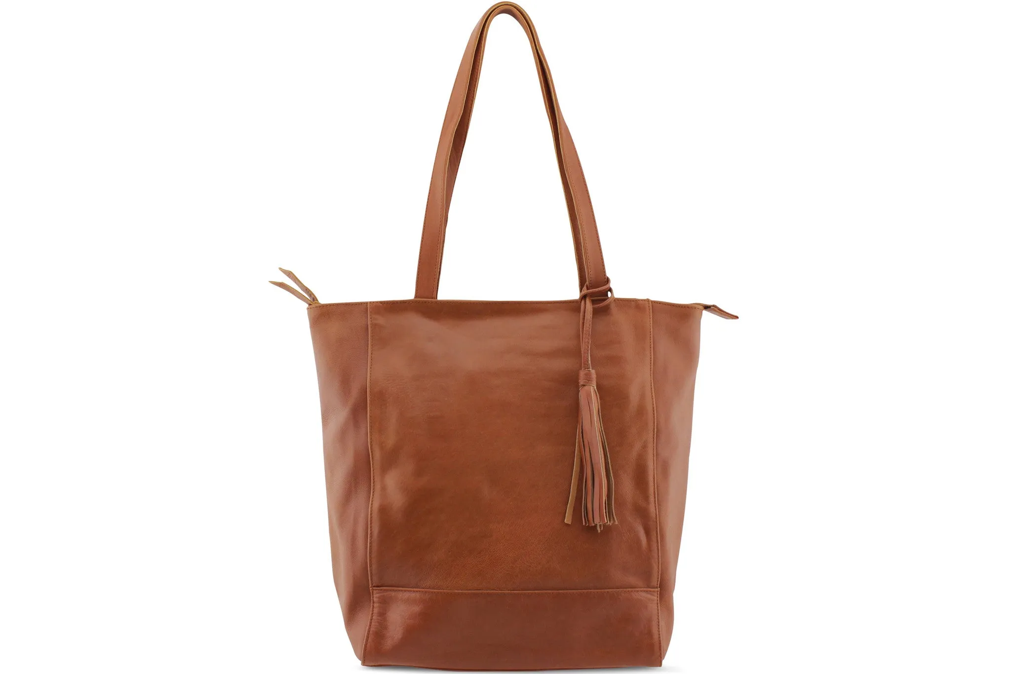 EMMA LEATHER HANDBAG IN MOCCA