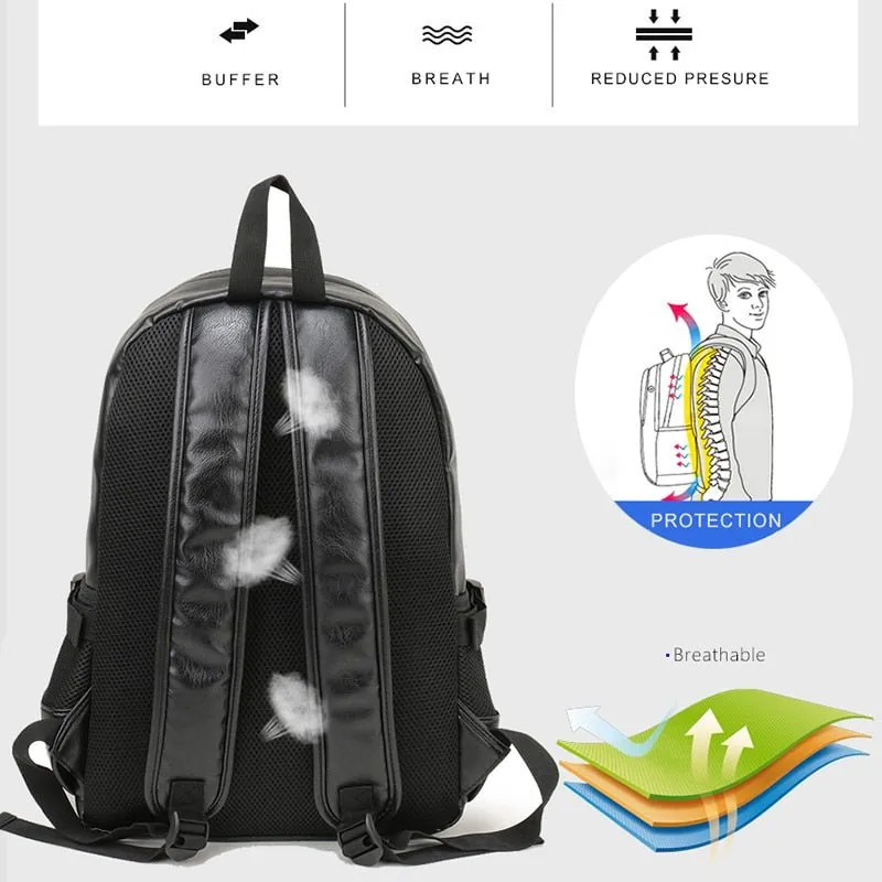 ExoticLux Waterproof Leather Travel Backpack