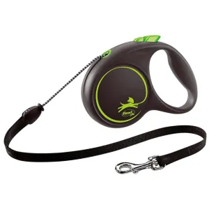 Flexi 5m Medium Green Black Design Cord Retractable Dog Lead